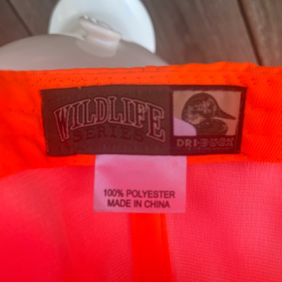 Wildlife Series Orange Adjustable Hunting Cap with Deer Embroidered Dry Duck - Picture 6 of 6